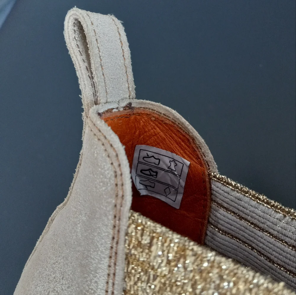 Penelope Chilvers Patchwork Safari Chelsea Boots Pink Gold 40EU